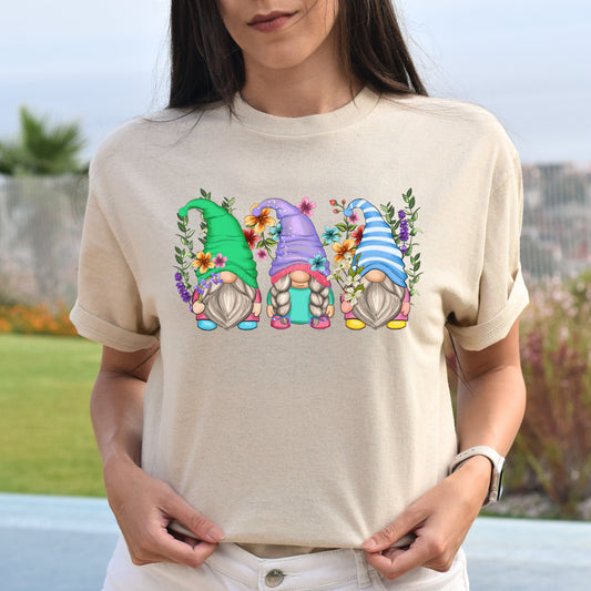 Floral Gnomes Unisex shirt florist Christmas gift White Sand-Sand-Family-Gift-Planet