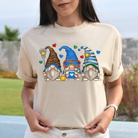 Lacrosse Gnomes Unisex shirt Lacrosse player Christmas gift White Sand-Sand-Family-Gift-Planet