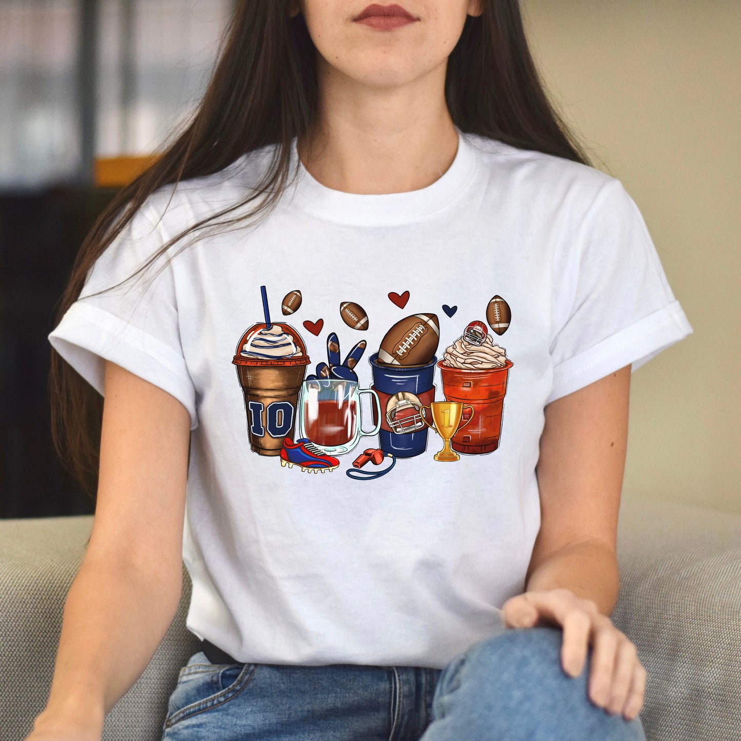 American football coffee cups unisex tshirt US football S-5XL-Family-Gift-Planet