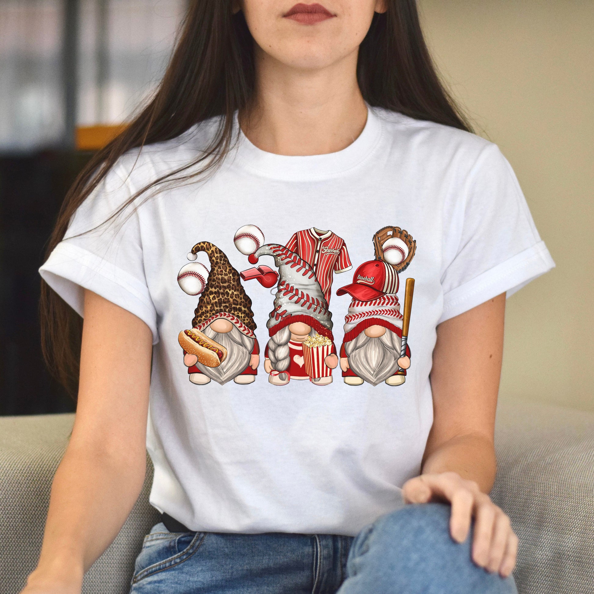 Baseball Gnomes Unisex shirt baseball player Christmas gift White Sand-White-Family-Gift-Planet