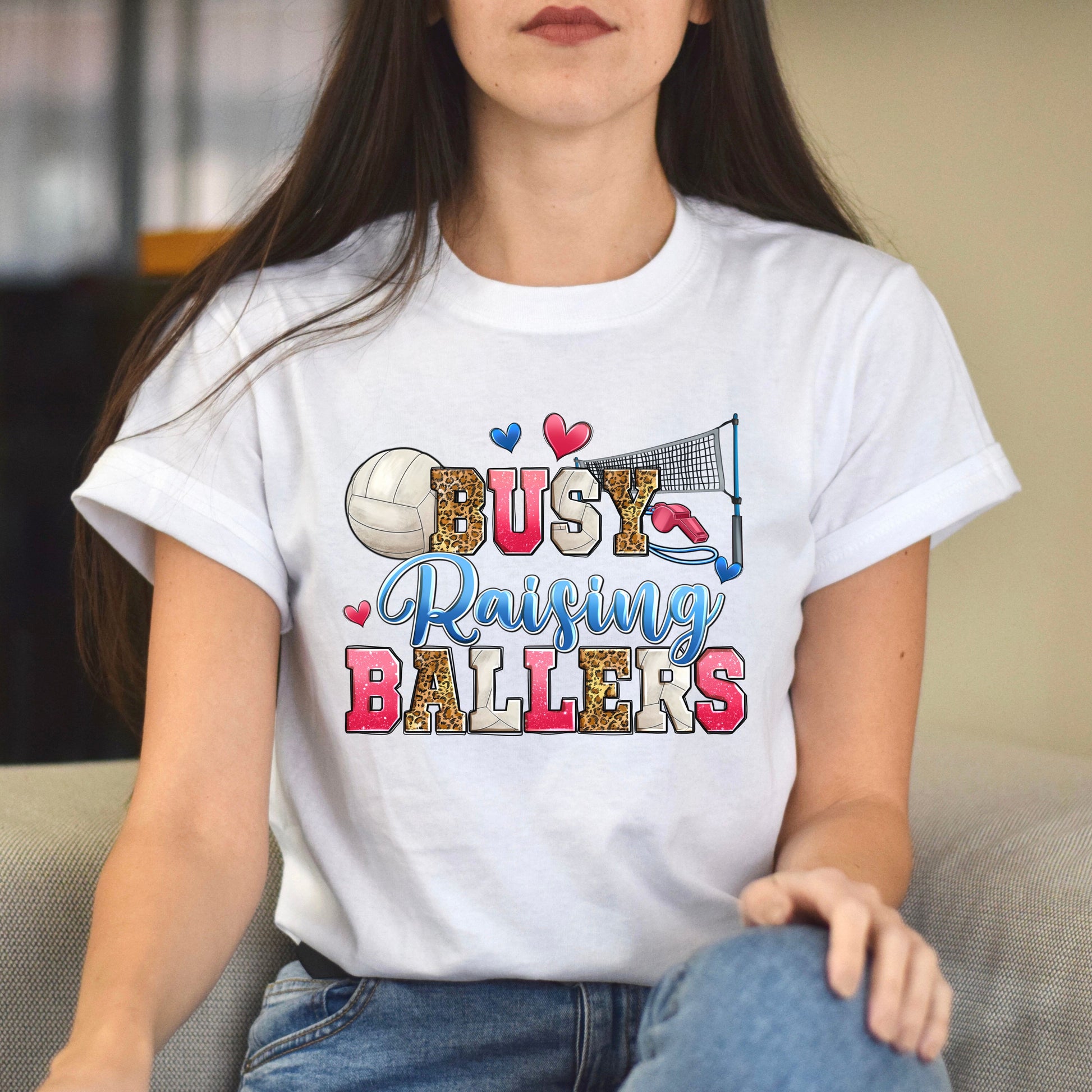 Volleyball - busy raising ballers Unisex t-shirt volleyball mom tee gift-Family-Gift-Planet