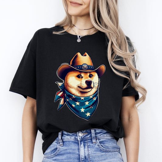 Akita Inu T-Shirt gift Texas Akita Inu dog with hat Unisex tee Black Navy Dark Heather-Black-Family-Gift-Planet