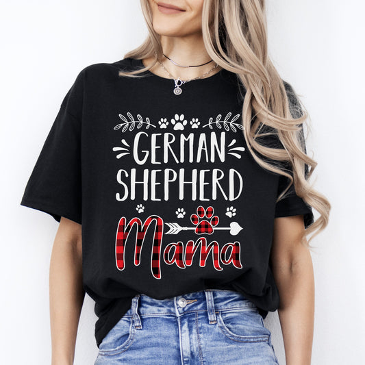 German Shepherd Mama T-Shirt gift German Shepherd Dog mom Unisex tee Black Navy Dark Heather-Black-Family-Gift-Planet