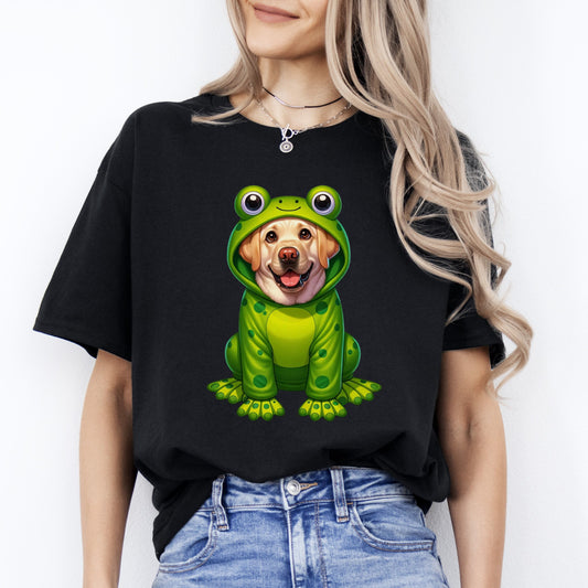 Labrador Retriever in frog costume T-Shirt gift Labrador mama Unisex tee Black Navy Dark Heather-Black-Family-Gift-Planet