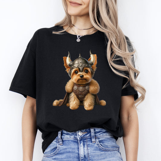 Yorkshire Terrier Viking T-Shirt gift Yorkshire Terrier mama Unisex tee Black Navy Dark Heather-Black-Family-Gift-Planet