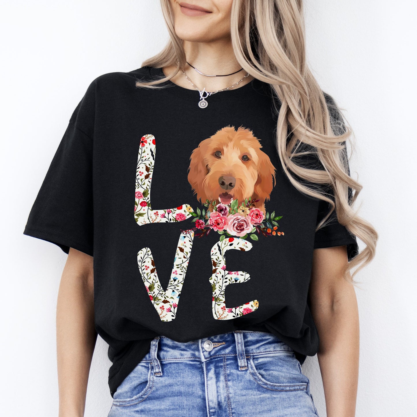 Love Poodle T-Shirt gift Poodle Dog mom Unisex tee Black Navy Dark Heather-Black-Family-Gift-Planet