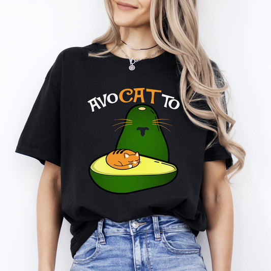 Avocatto T-Shirt gift Avocado Kitten lover Cat mom Unisex Tee Black Navy Dark Heather-Black-Family-Gift-Planet