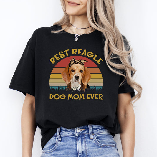 Best beagle dog mom ever T-Shirt gift retro Beagle Dog mama Unisex tee Black Navy Dark Heather-Black-Family-Gift-Planet