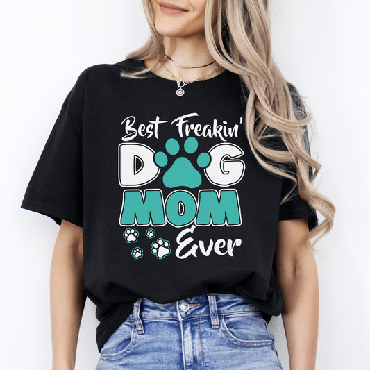 Best freaking dogmom ever T-Shirt gift Cool Dog mom Unisex tee Black Navy Dark Heather-Black-Family-Gift-Planet