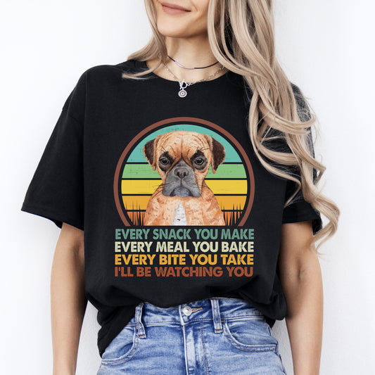 Boxer every snack you make T-Shirt gift Retro Boxer Dog mom Unisex Tee Black Navy Dark Heather-Black-Family-Gift-Planet