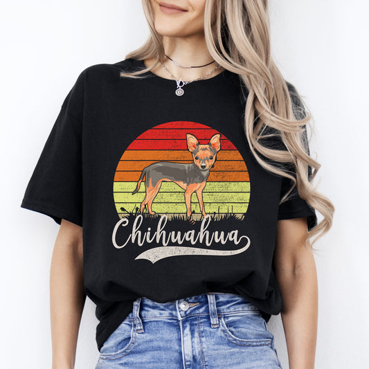 Chihuahua T-Shirt gift Retro Chihuahua mama Dog owner Unisex Tee Black Navy Dark Heather-Black-Family-Gift-Planet