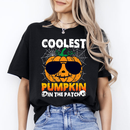 Coolest pumpkin in the patch Halloween Unisex T-Shirt Spooky Grandfather tee Black Dark Chocolate-Black-Family-Gift-Planet