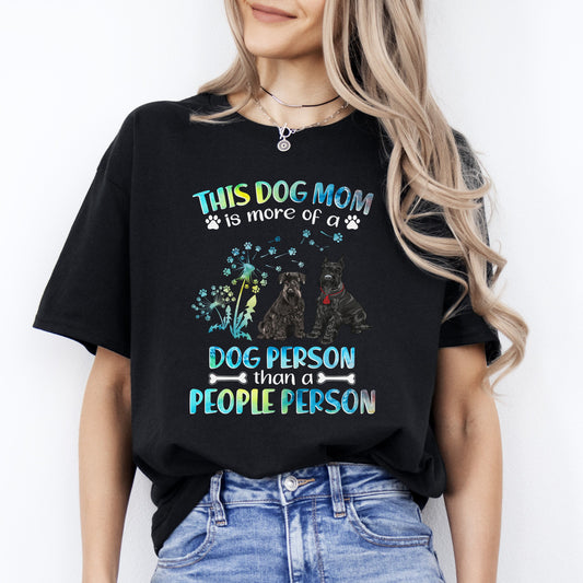 Dog mom is more of a dog person T-Shirt gift Scottish Terrier Dog mama Unisex tee Black Navy Dark Heather-Black-Family-Gift-Planet