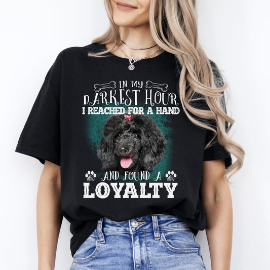 I reach for a hand and found a loyalty T-Shirt gift Poodle Dog mom Unisex tee Black Navy Dark Heather-Black-Family-Gift-Planet