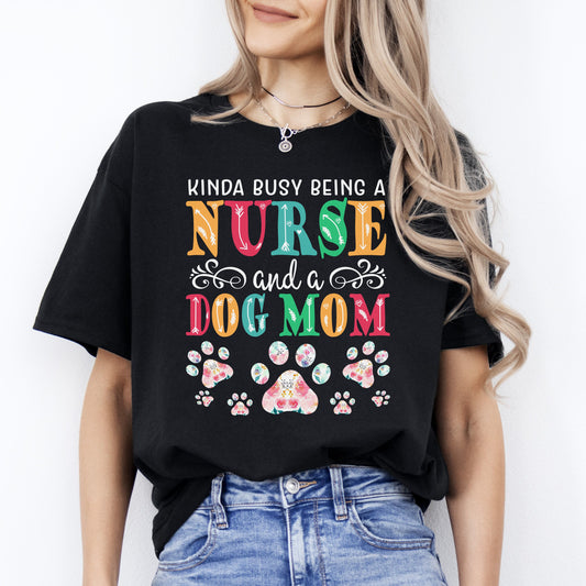 Nurse Dog Mom T-Shirt gift Registered Nurse Dog mom Unisex tee Black Navy Dark Heather-Black-Family-Gift-Planet