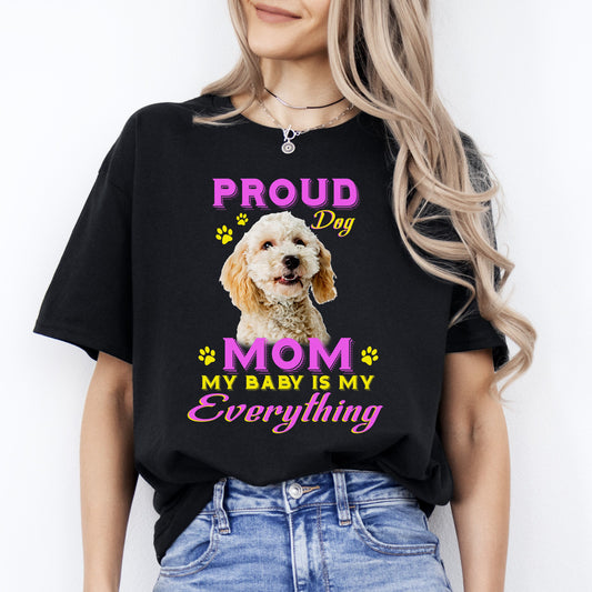 Proud dog mom T-Shirt gift Poodle Dog mom Unisex tee Black Navy Dark Heather-Black-Family-Gift-Planet