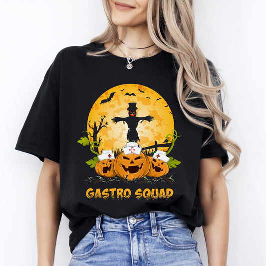 Gastro squad Halloween Unisex T-Shirt Scary Spooky Gastroenterology Endoscopy nurse tee Black Dark Heather-Black-Family-Gift-Planet