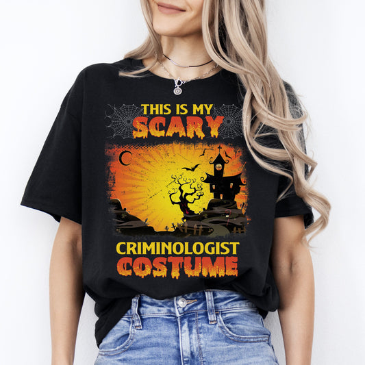 Criminologist Halloween Unisex T-Shirt Scary Spooky Criminologist costume tee Black Dark Heather-Black-Family-Gift-Planet