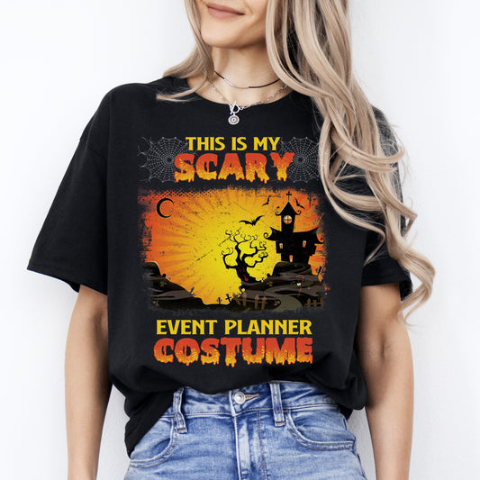 Scary event planner Halloween Unisex T-Shirt Spooky Event Organizer tee Black Dark Heather-Black-Family-Gift-Planet