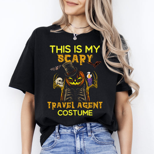 Scary Travel agent Halloween Unisex T-Shirt Spooky Tour guide tee Black Dark Heather-Black-Family-Gift-Planet