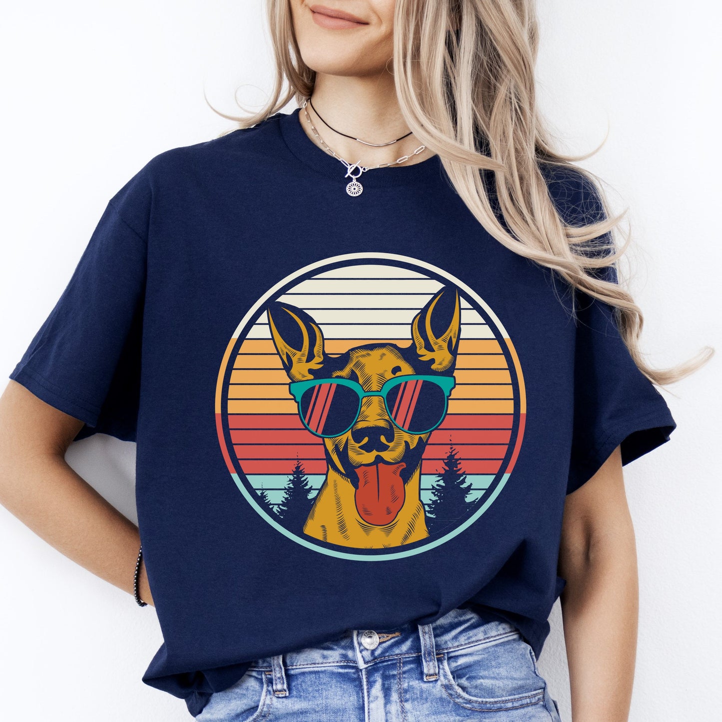 Chihuahua T-Shirt gift Retro Chihuahua Dog mom Unisex Tee Black Navy Dark Heather-Navy-Family-Gift-Planet