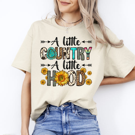 A little country a little hood T-Shirt Country girl forest lover Unisex tee White Sand Grey-Sand-Family-Gift-Planet