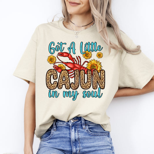 Got a little cajun in my soul T-Shirt gift Crawfish season Unisex tee Sand White Sport Grey-Sand-Family-Gift-Planet