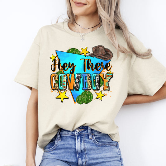 Hey there cowboy T-Shirt gift Western girl Texas cowgirl Unisex tee Sand White Sport Grey-Sand-Family-Gift-Planet