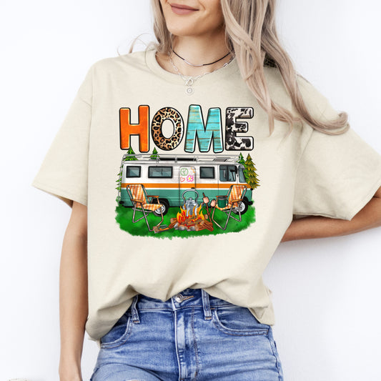 Home camping T-Shirt gift Summer Caravan camper Unisex tee Sand White Sport Grey-Sand-Family-Gift-Planet