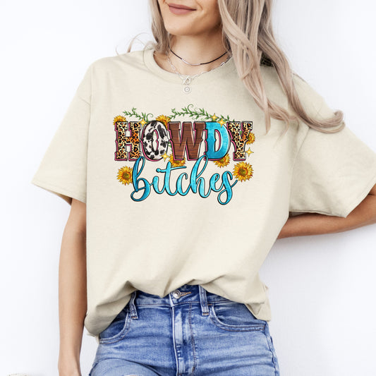 Howdy bitches T-Shirt gift Western Texas girl Unisex tee Sand White Sport Grey-Sand-Family-Gift-Planet
