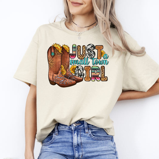 Just a small town girl T-Shirt gift Texas Western girl Unisex tee Sand White Sport Grey-Sand-Family-Gift-Planet