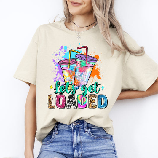 Lets get loaded T-Shirt gift Summer Ice tee color splash Unisex Tee Sand White Sport Grey-Sand-Family-Gift-Planet