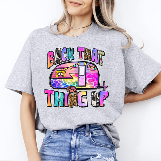 Back that thing up T-Shirt colorful camp camper Unisex tee Sand White Sport Grey-Sport Grey-Family-Gift-Planet