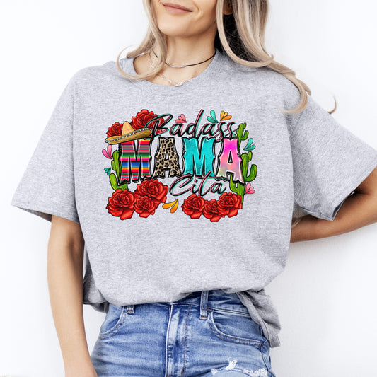 Badass mama cita T-Shirt Mexican Cinko de mayo mamacita Unisex tee Sand White Sport Grey-Sport Grey-Family-Gift-Planet