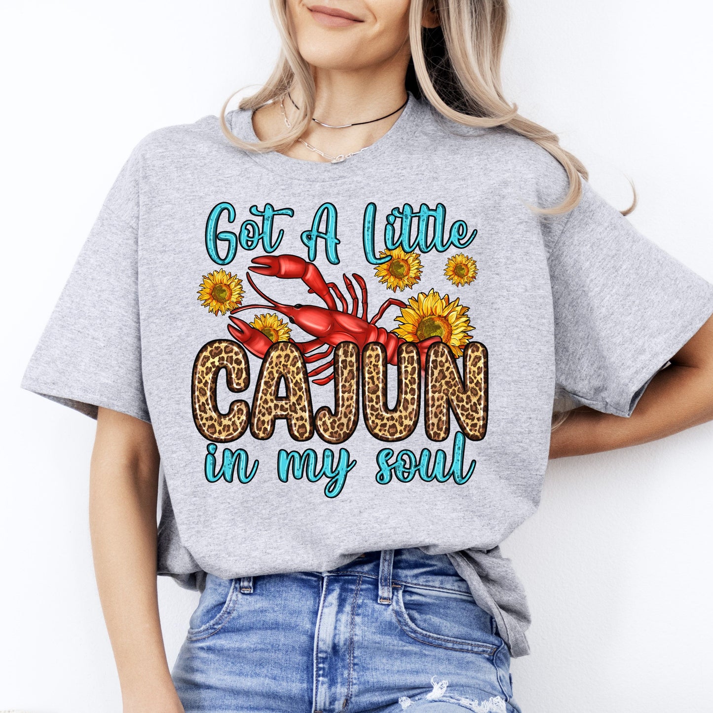Got a little cajun in my soul T-Shirt gift Crawfish season Unisex tee Sand White Sport Grey-Sport Grey-Family-Gift-Planet