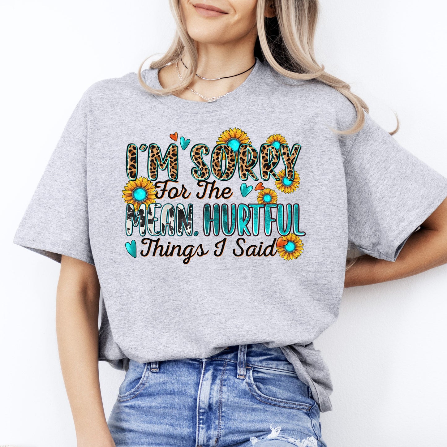 I'm sorry for the mean hurtful things I said T-Shirt gift Funny sarcastic Unisex tee Sand White Sport Grey-Sport Grey-Family-Gift-Planet