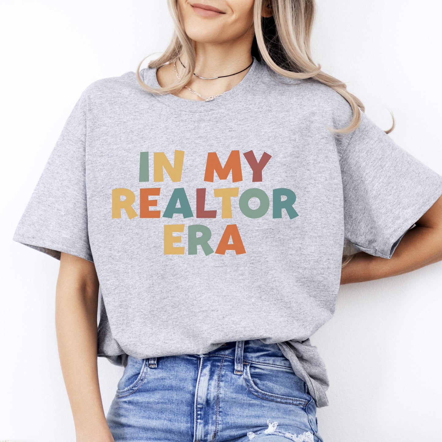 in my realtor era T-Shirt gift Homegirl Real estate agent tee dark heather white sport grey-Sport Grey-Family-Gift-Planet