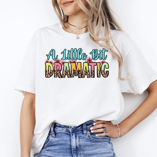 A little bit dramatic T-Shirt Cute girl leopard skin Unisex tee White Sand Grey-White-Family-Gift-Planet