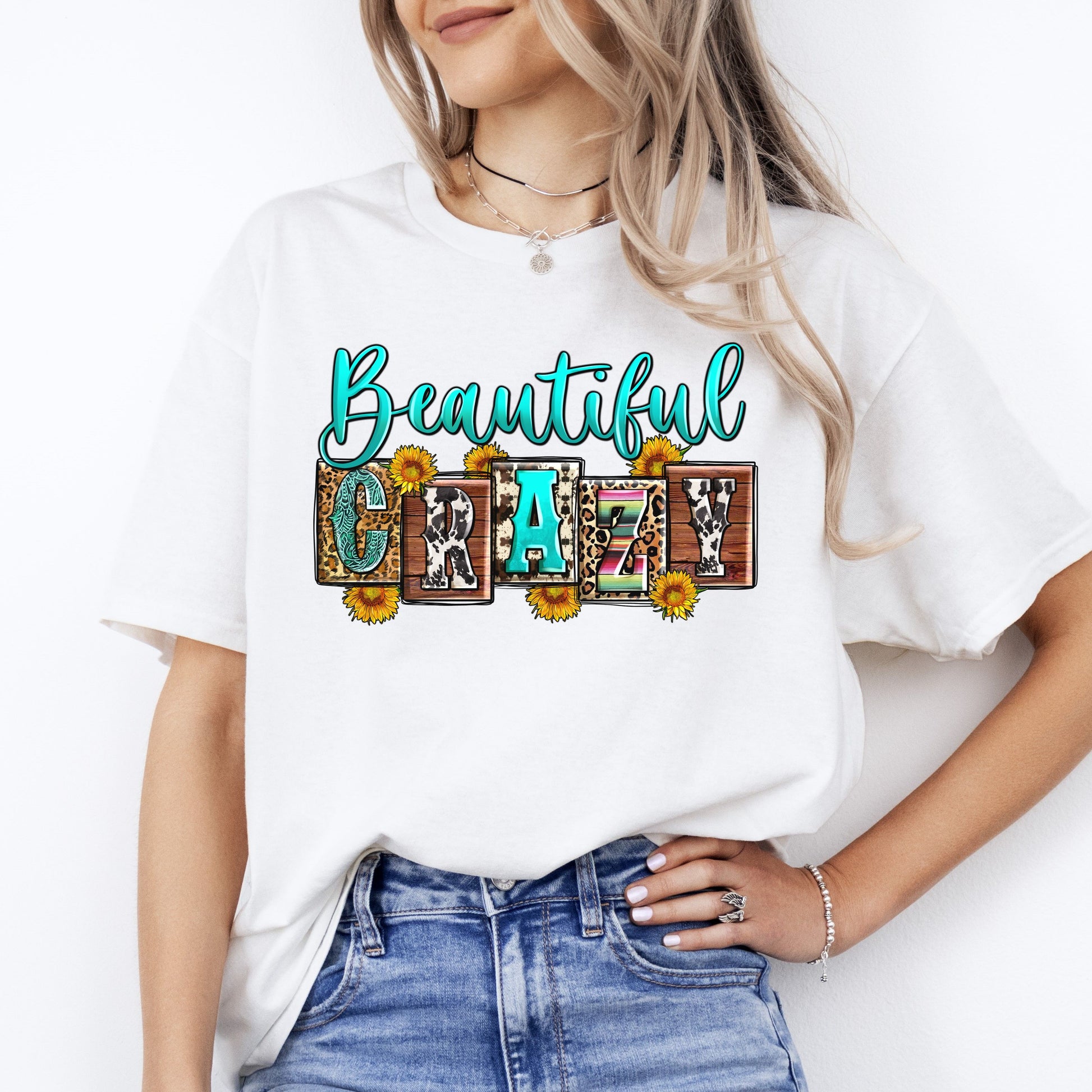 Beautiful crazy T-Shirt Texas Western girl Unisex tee Sand White Sport Grey-White-Family-Gift-Planet