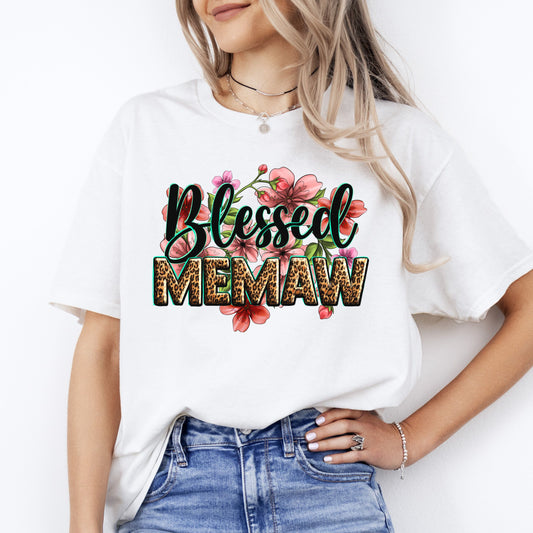 Floral Blessed Memaw T-Shirt gift Blessed Grandma Mother's Day gift Unisex tee Sand White Sport Grey-White-Family-Gift-Planet