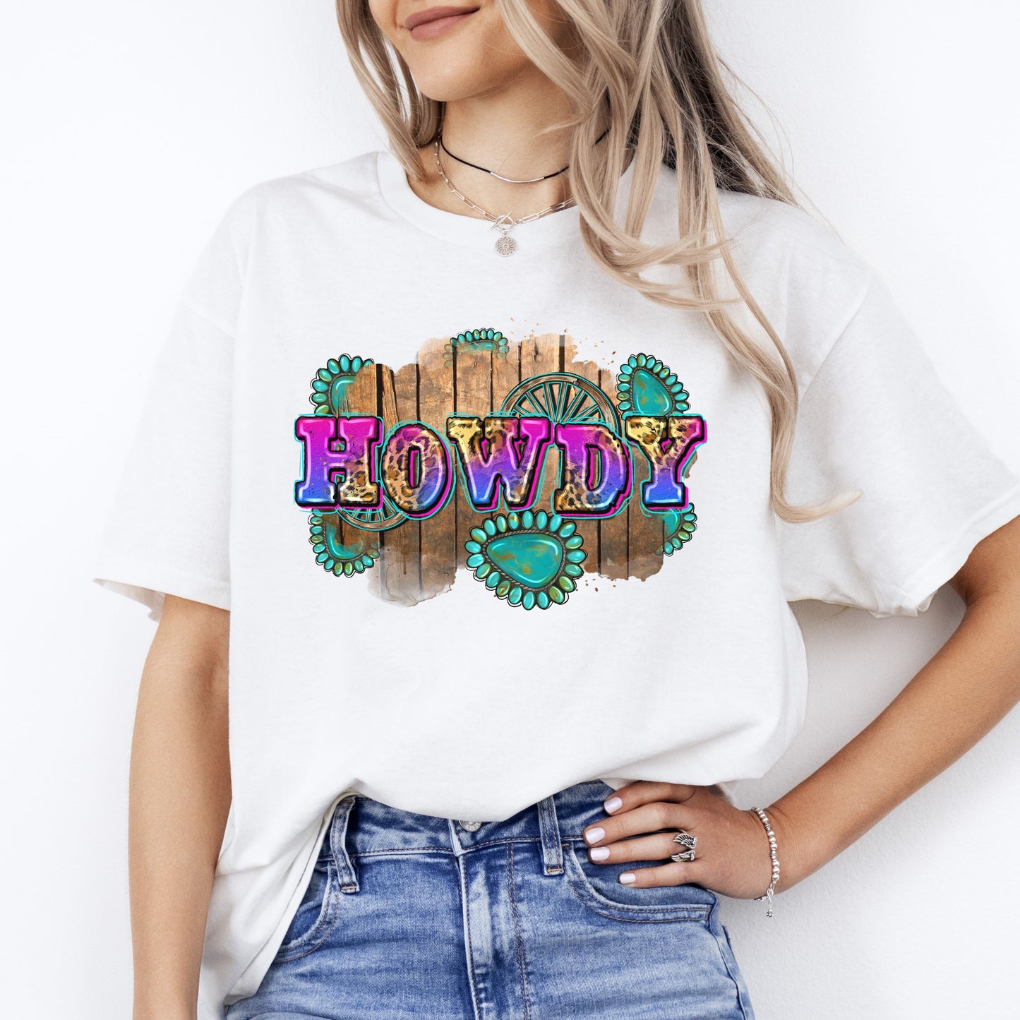 Howdy T-Shirt gift Texas Western girl Unisex tee Sand White Sport Grey-White-Family-Gift-Planet