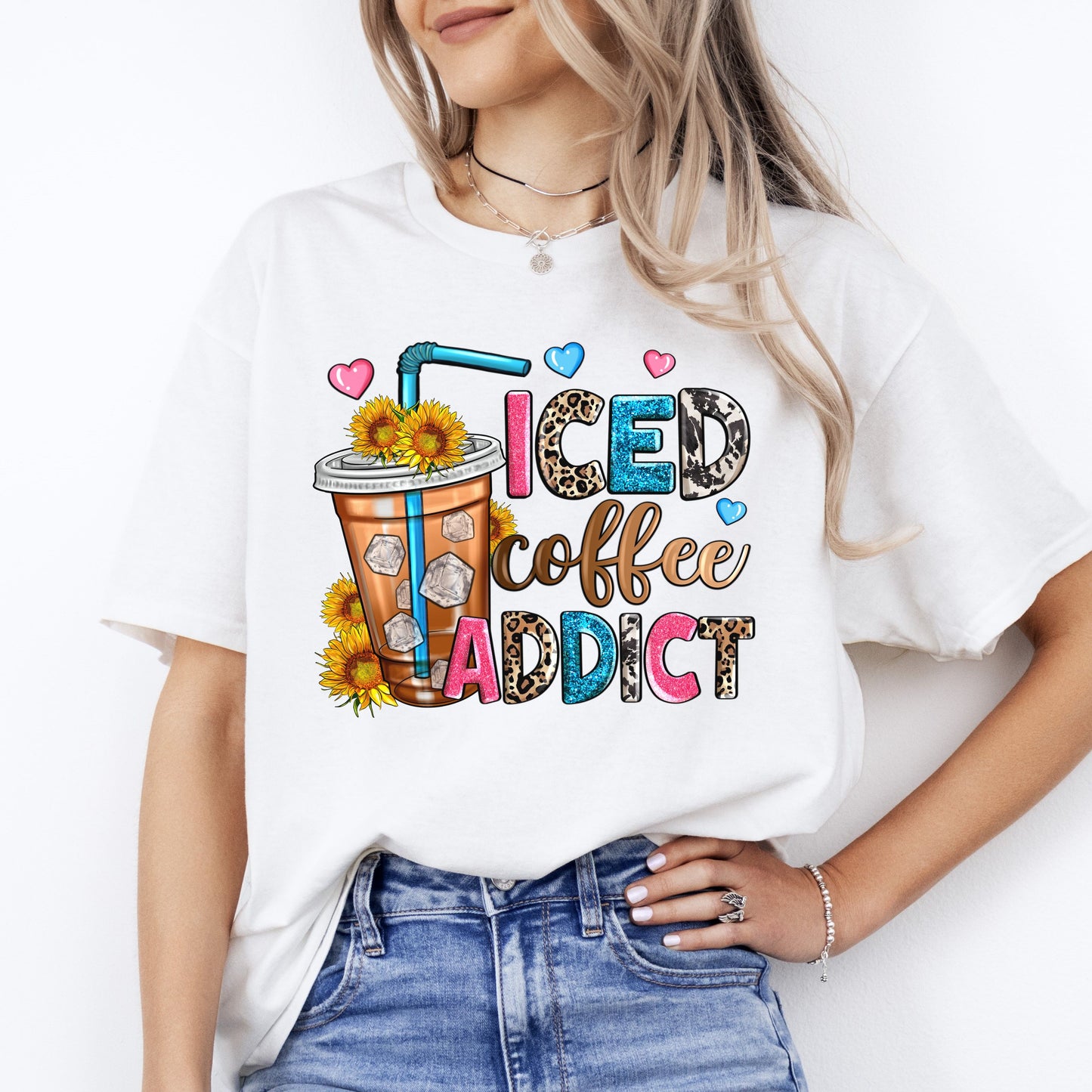 Iced coffee addict T-Shirt Iced coffee lover Unisex Tee Sand White Sport Grey-White-Family-Gift-Planet