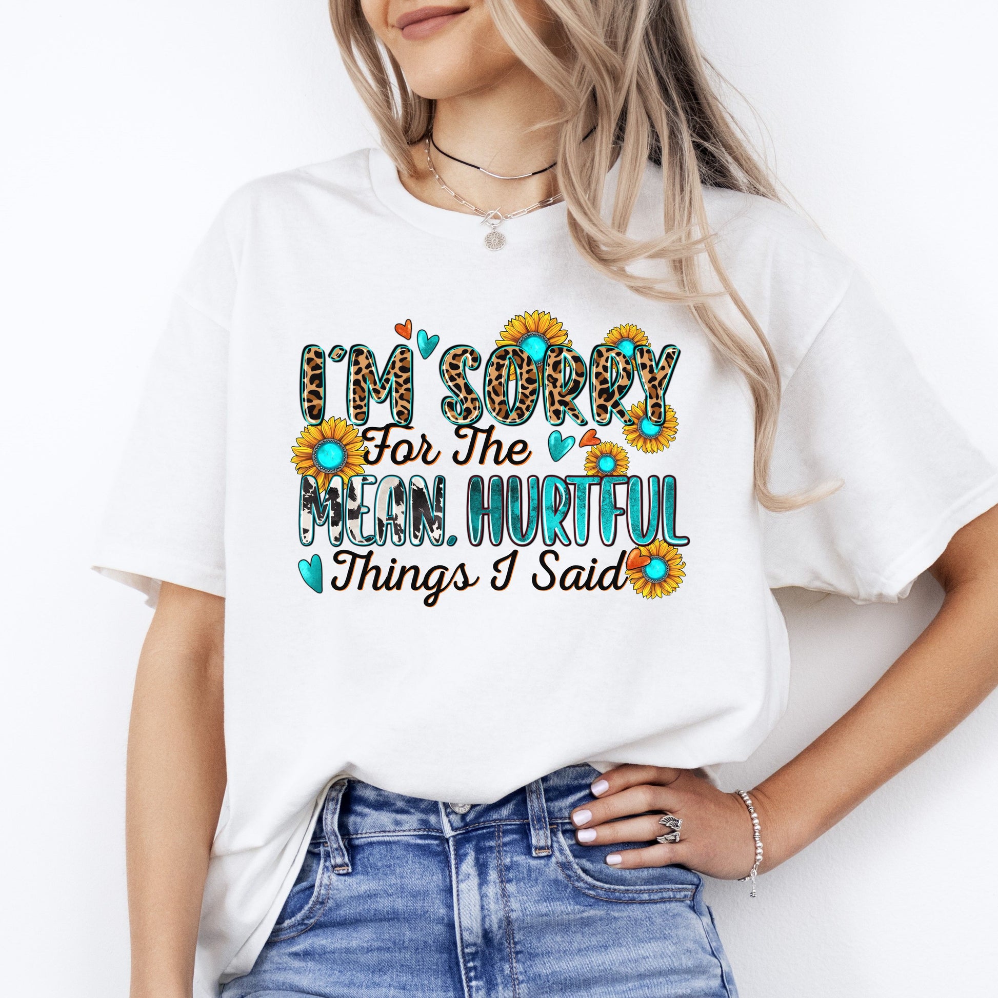 I'm sorry for the mean hurtful things I said T-Shirt gift Funny sarcastic Unisex tee Sand White Sport Grey-White-Family-Gift-Planet