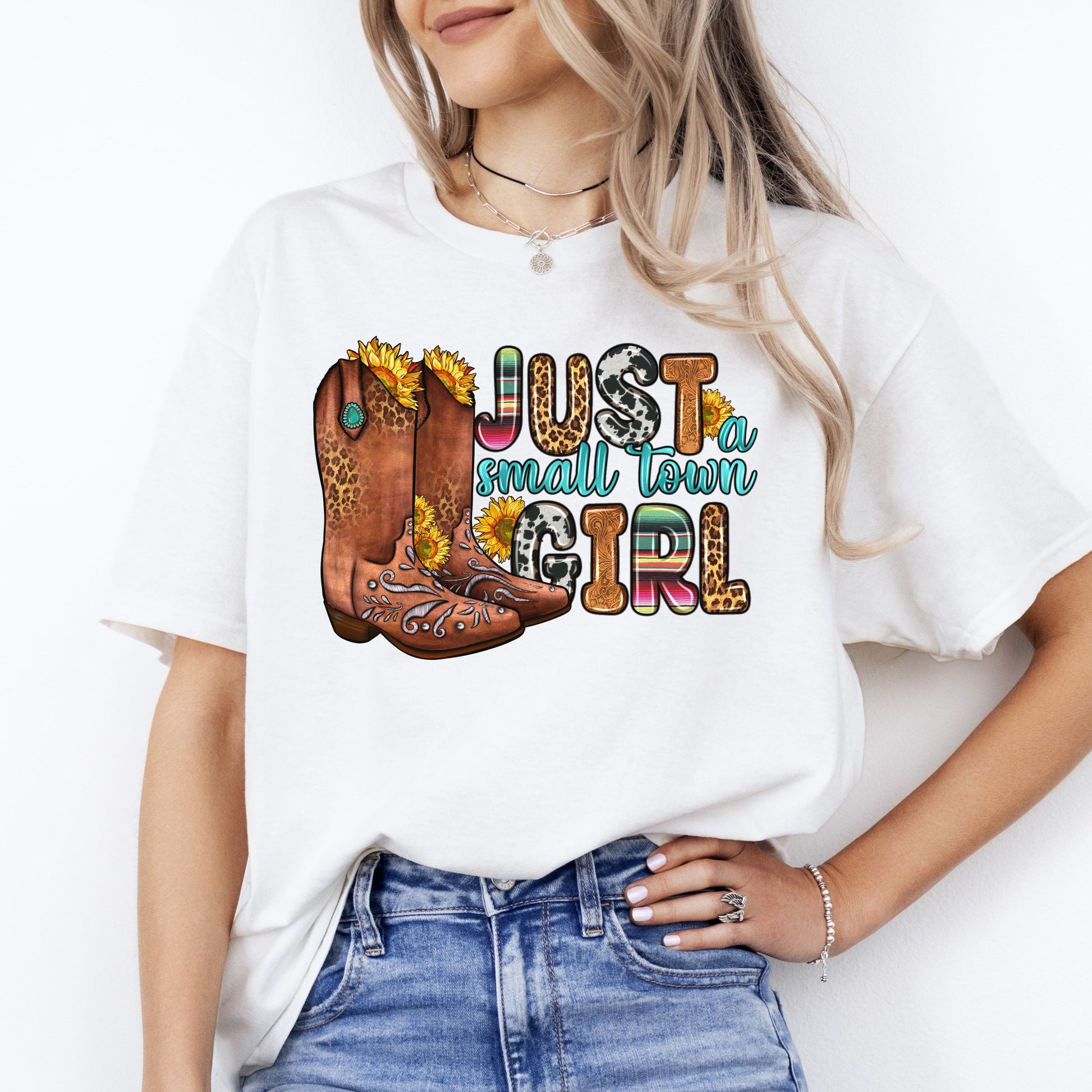 Just a small town girl T-Shirt gift Texas Western girl Unisex tee Sand White Sport Grey-White-Family-Gift-Planet