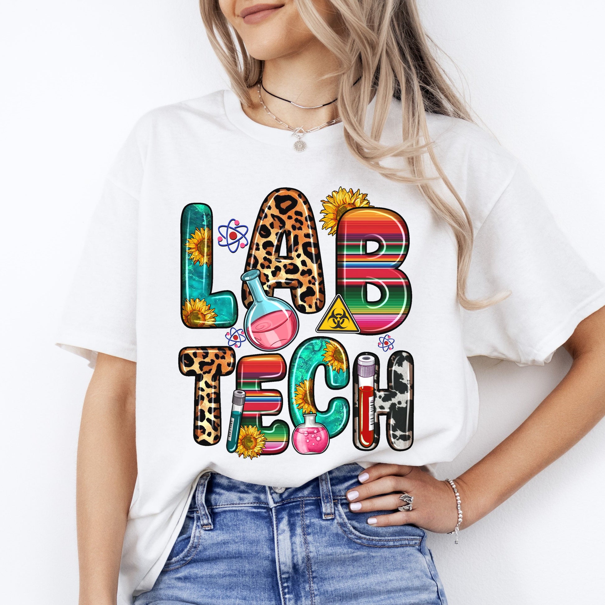 Lab tech T-Shirt gift Laboratory Technician Unisex tee Sand White Sport Grey-White-Family-Gift-Planet