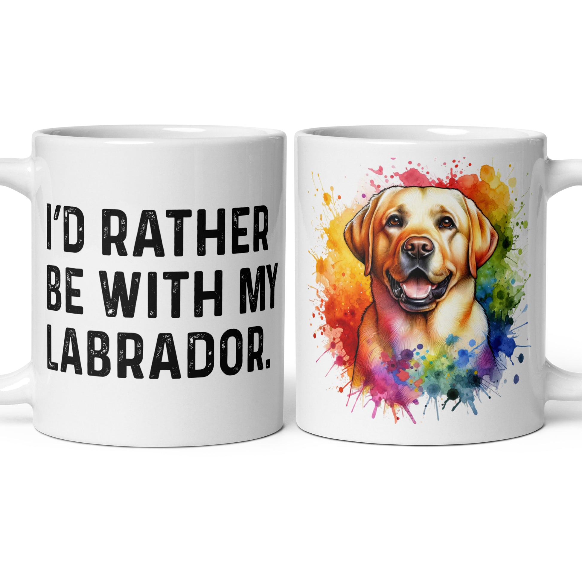 I'd rather be with my Labrador 11oz White Mug Labrador mom-White-Family-Gift-Planet