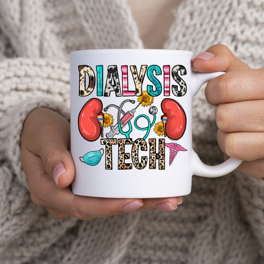 Dialysis tech 11oz White Mug gift Dialysis technician coffee cup-White-Family-Gift-Planet