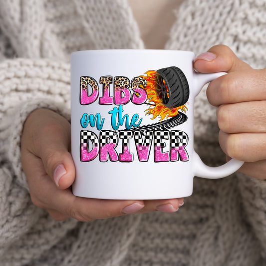 Dibs on the driver 11oz White Mug gift driver wife driver girlfriend coffee cup-White-Family-Gift-Planet