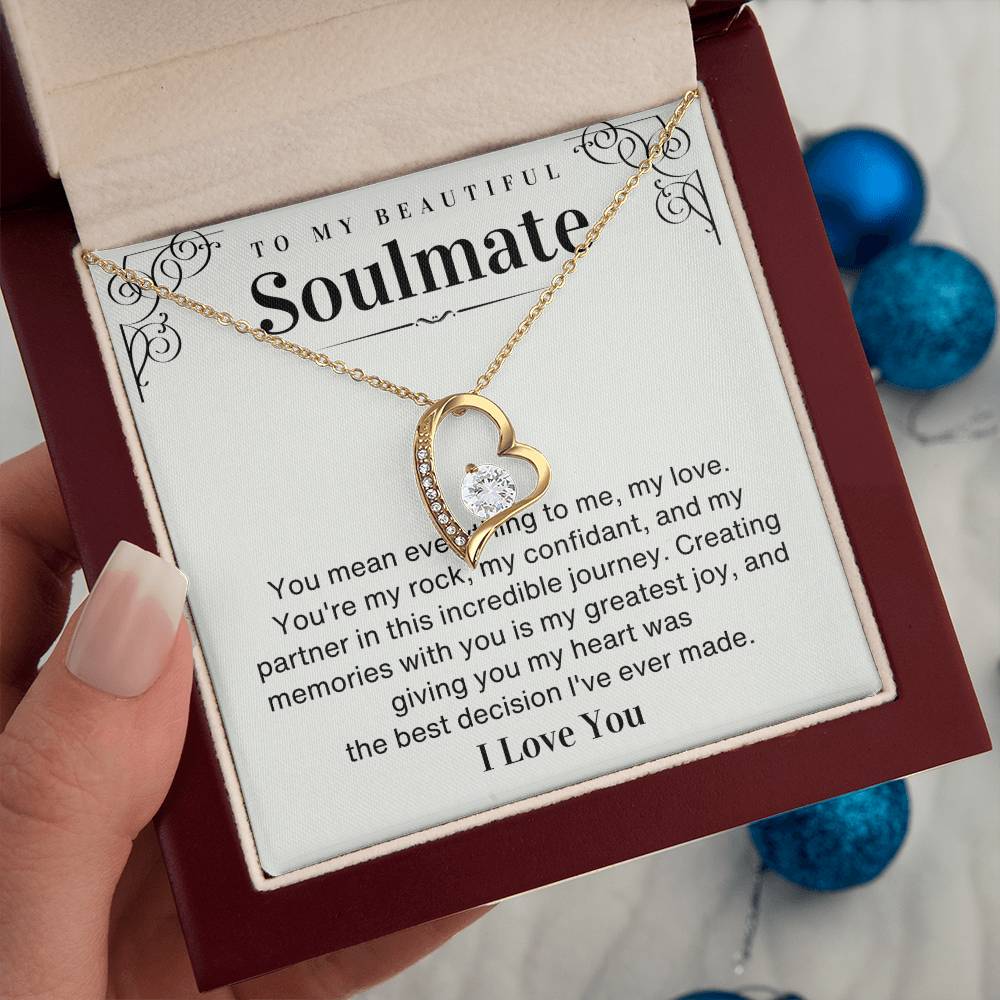 To my Beautiful Soulmate Forever Love necklace gift - You mean everything to me-18k Yellow Gold Finish-Family-Gift-Planet