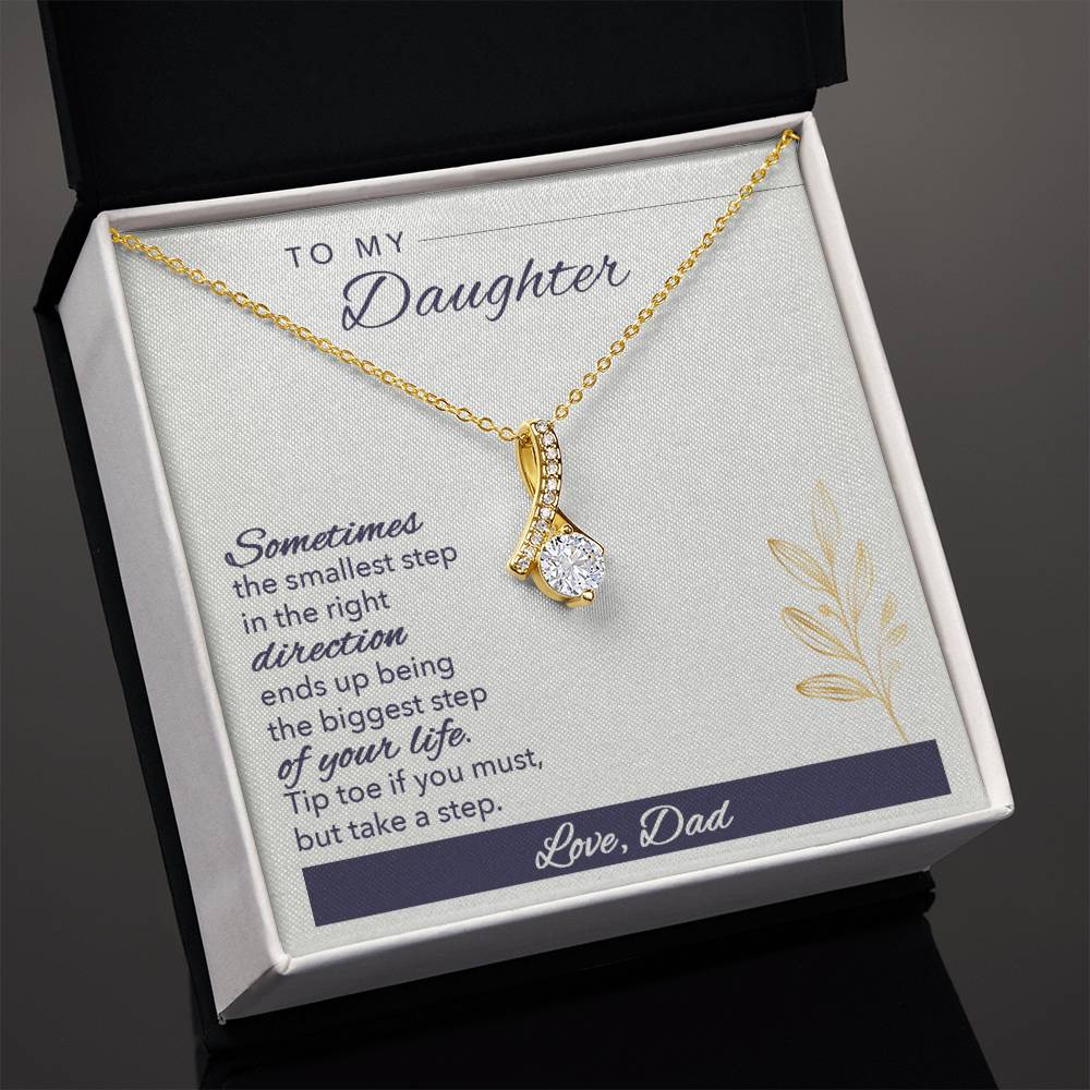 Beautiful necklace to daughter from dad - gift from father to daughter Tip toe if you must but take a step-18K Yellow Gold Finish-Family-Gift-Planet